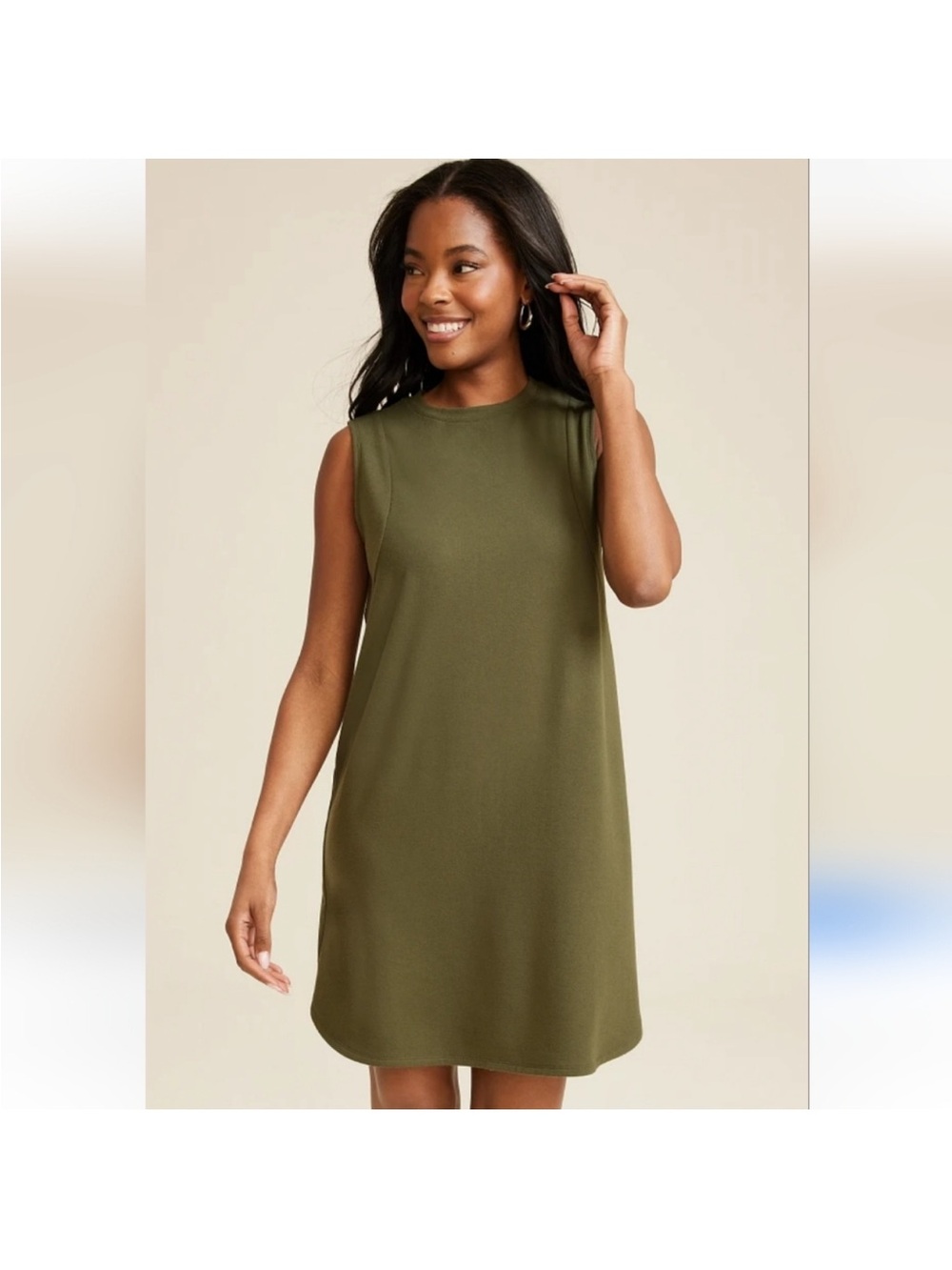 24/7 NWT Olive Green Sleeveless Mini Dress